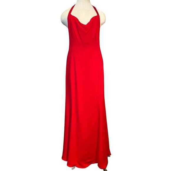 VTG Escada Silk Halter Bias Cut Formal Gown Dress S Red Glam Gala Luxury Elegant VTG Escada Silk Halter Bias Cut Formal Gown Dress S Red Glam Gala Luxury Elegant